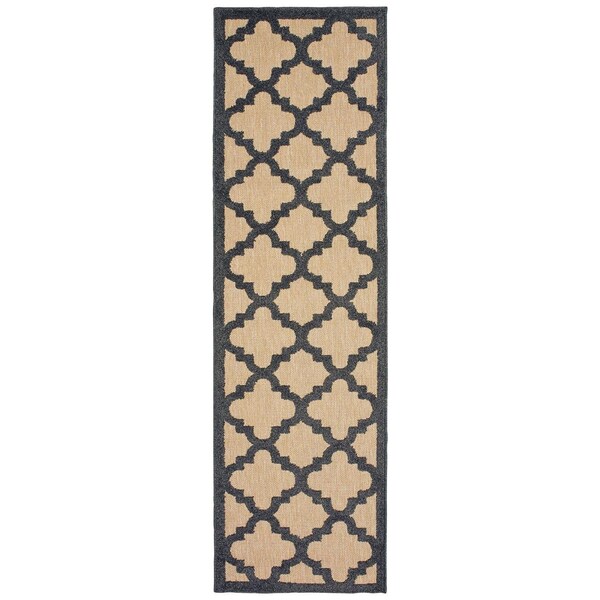 Oriental Weavers Cayman 660N9 2x8 Runner - Sand/ Charcoal-Polypropylene C660N9068230ST - main